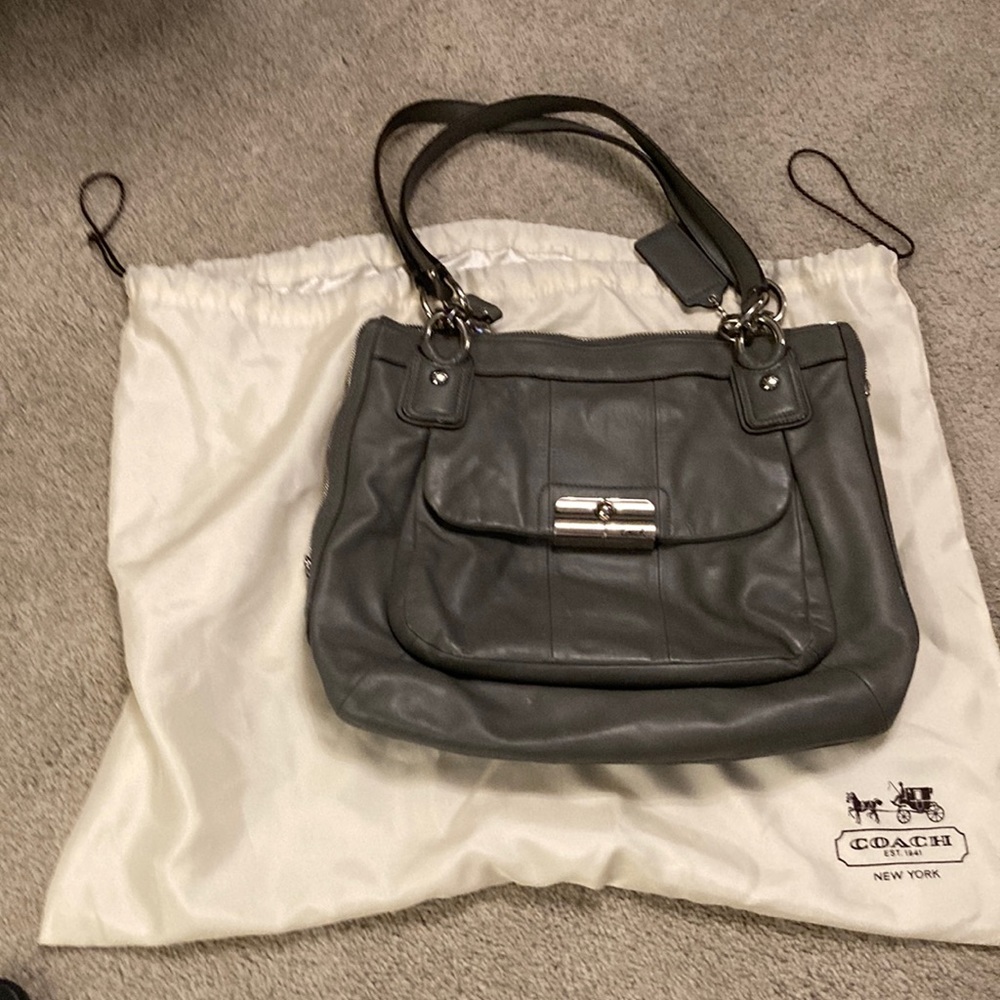 Coach gray shoulder bag